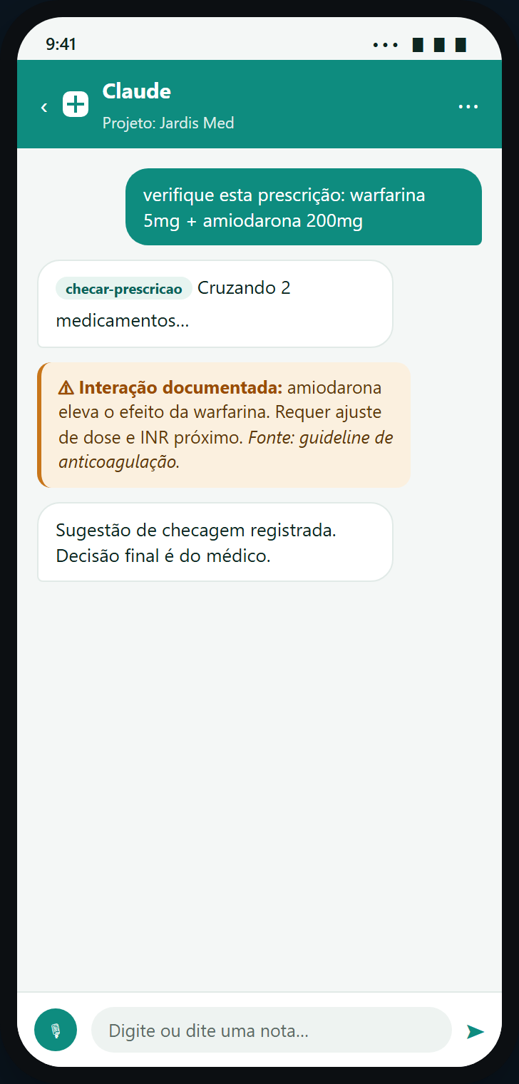 Jarvis Med no app do Claude: checagem de prescrição